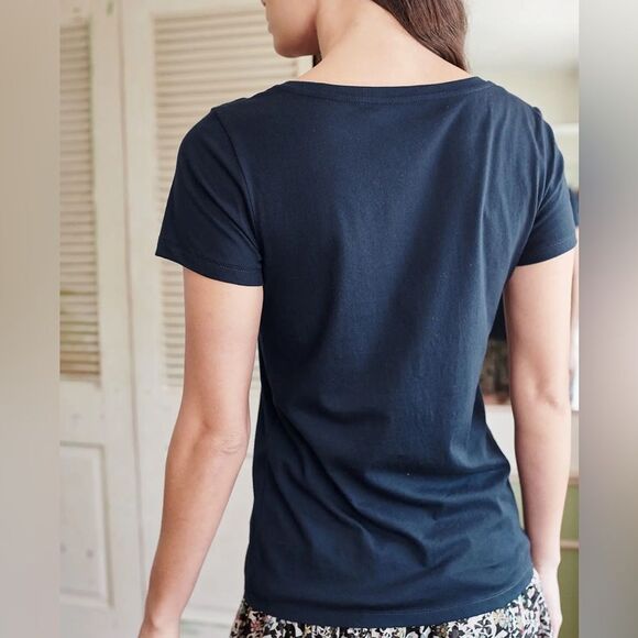 QUINCE‎ Cotton Modal Scoop Neck Tee NAVY Size Small NWT in packaging - Picture 3 of 6
